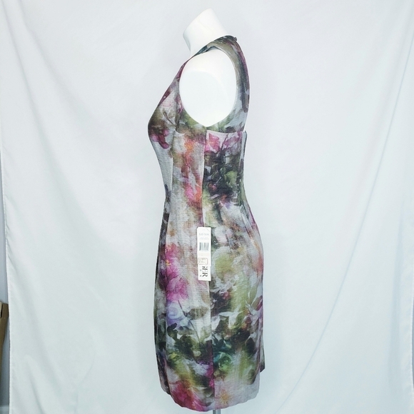 NWT Kay Unger Sleeveless Floral Watercolor Sheath Dress - Picture 5 of 12